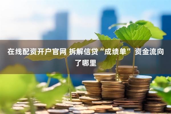 在线配资开户官网 拆解信贷“成绩单” 资金流向了哪里
